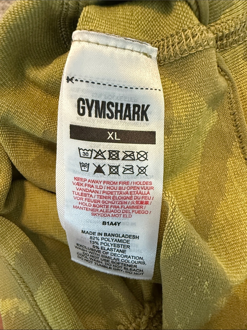 Gymshark Olive Green Camo Women's Bike Shorts - Picture 3 of 3